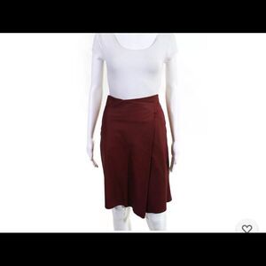 Robert Rodriguez Burgundy Midi Skirt